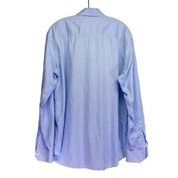 Men's XL Dress Shirt BUGATCHI Light Blue 100% Cotton Long Sleeve Business Shirt - Picture 2 of 5
